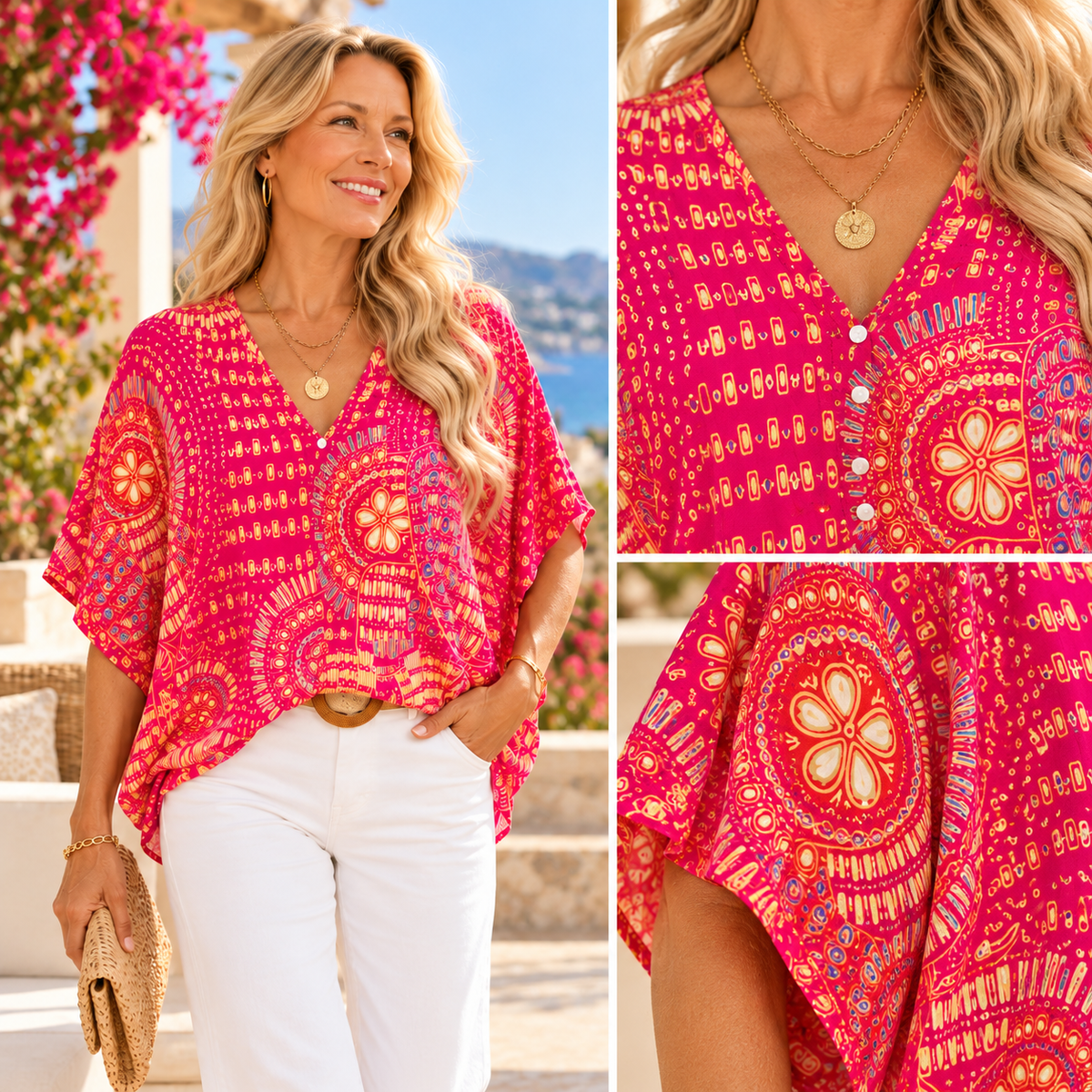 Amara™ Bohemian V-Neck Blouse
