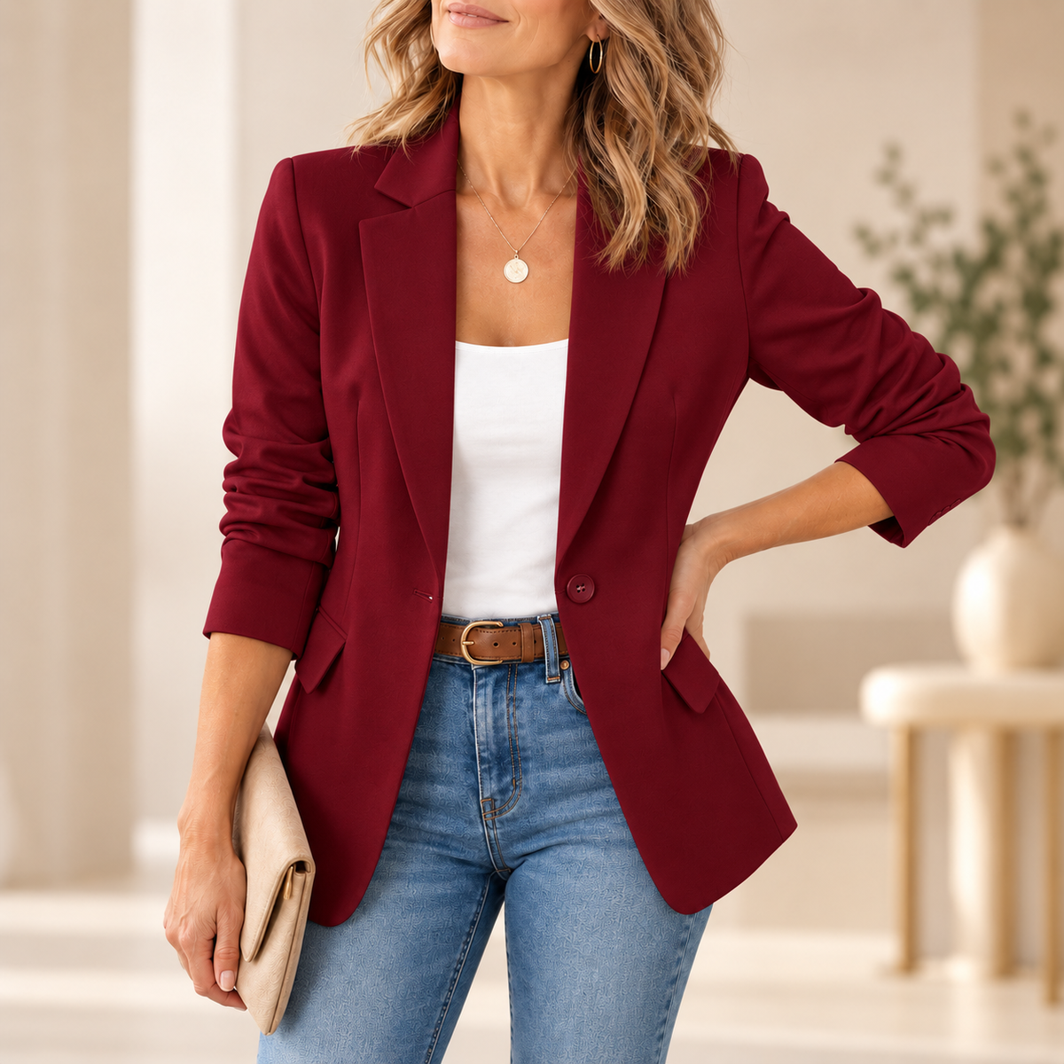Sophie™ Elegant One-Button Blazer