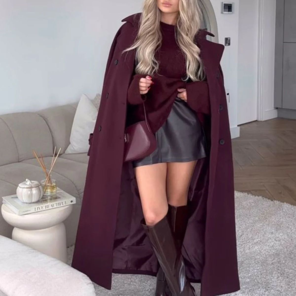 Burgundy Autumn Coat