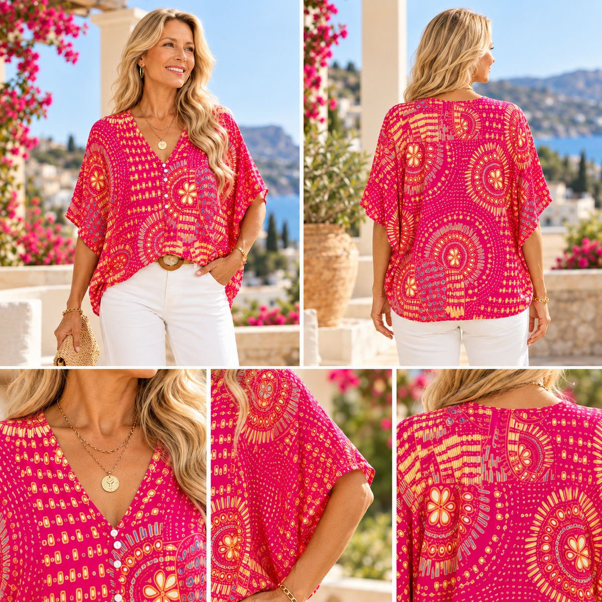 Amara™ Bohemian V-Neck Blouse