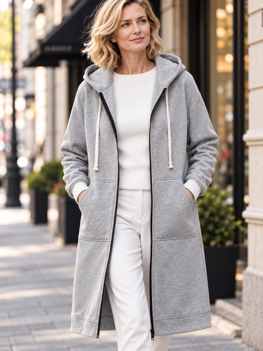 Harper™ Longline Zip-Up Fleece Hoodie