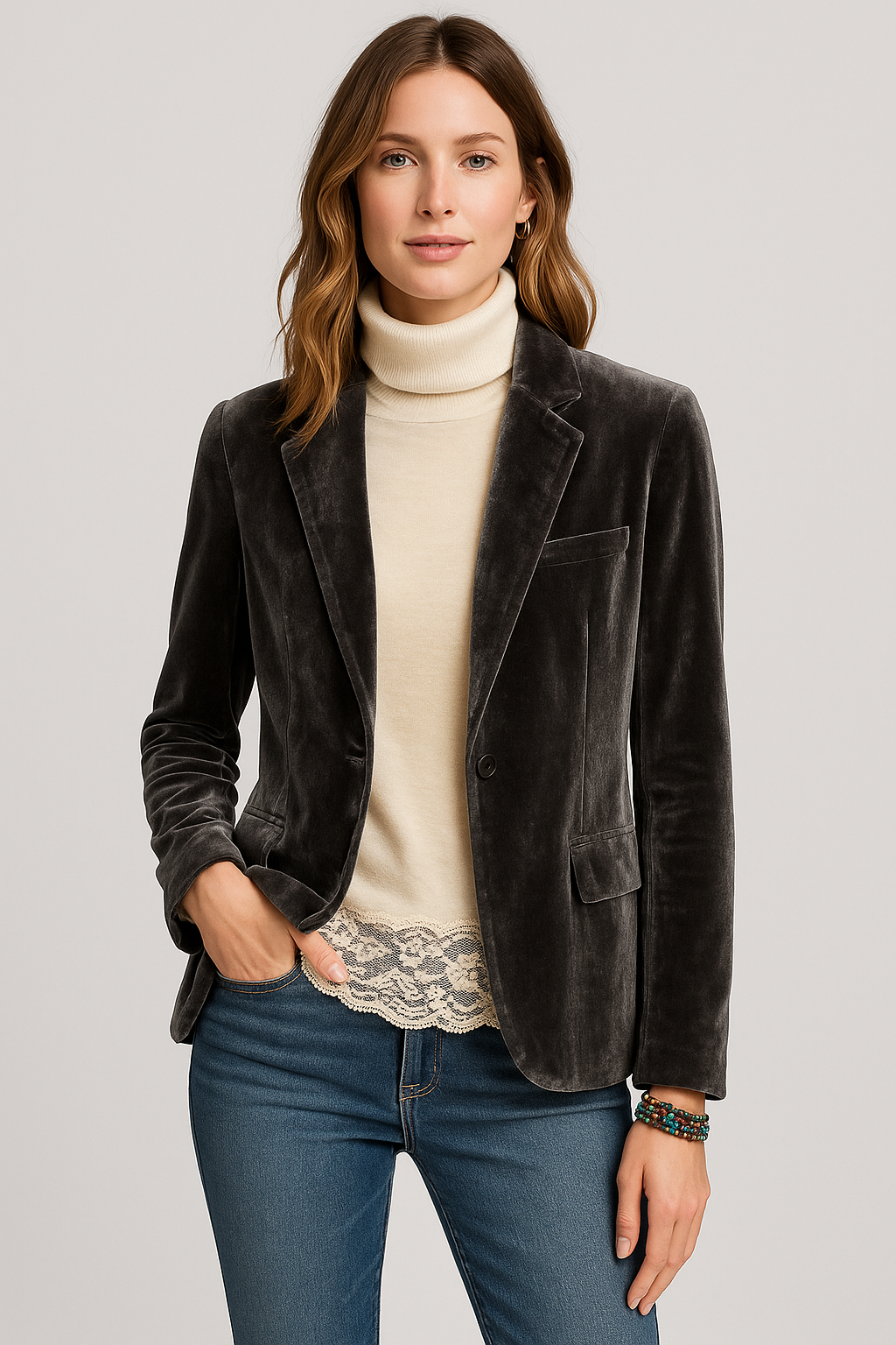 Sioba – Velvet Slim-Fit Blazer