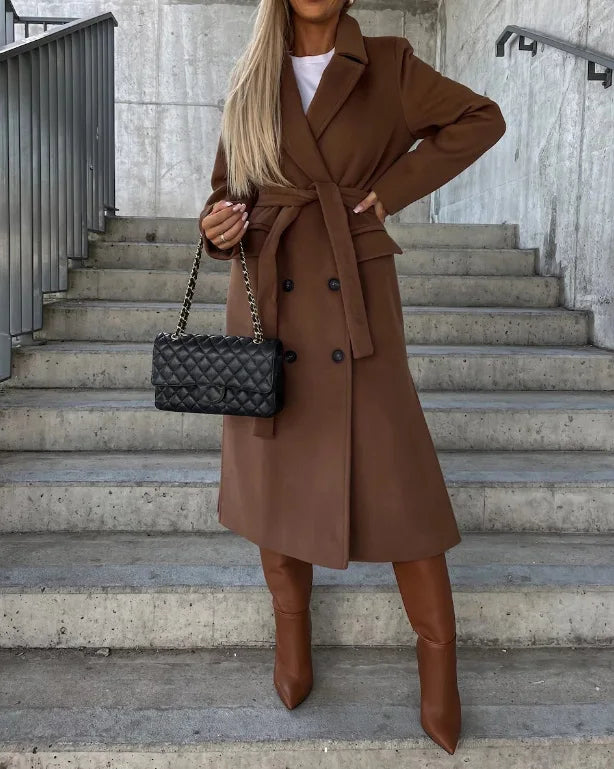 Kim™ | Elegant Double-Breasted Wool Coat