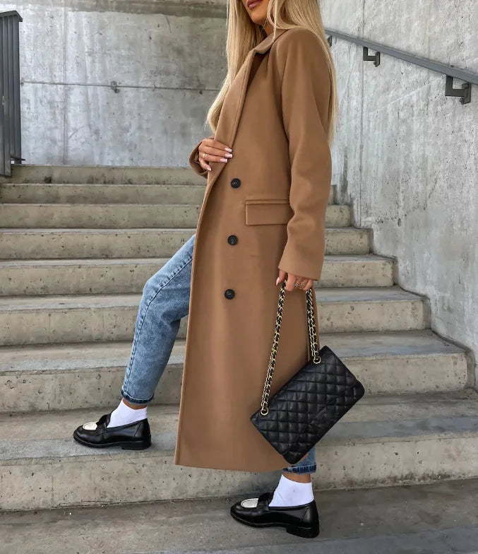 Kim™ | Elegant Double-Breasted Wool Coat