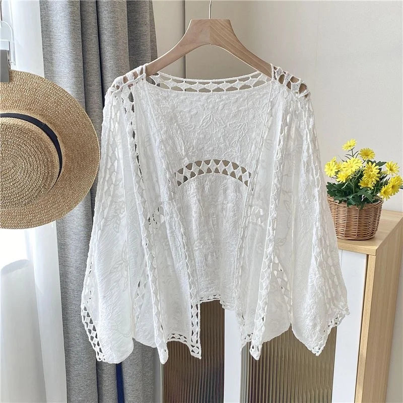The Elara Crochet Open-Front Cardigan