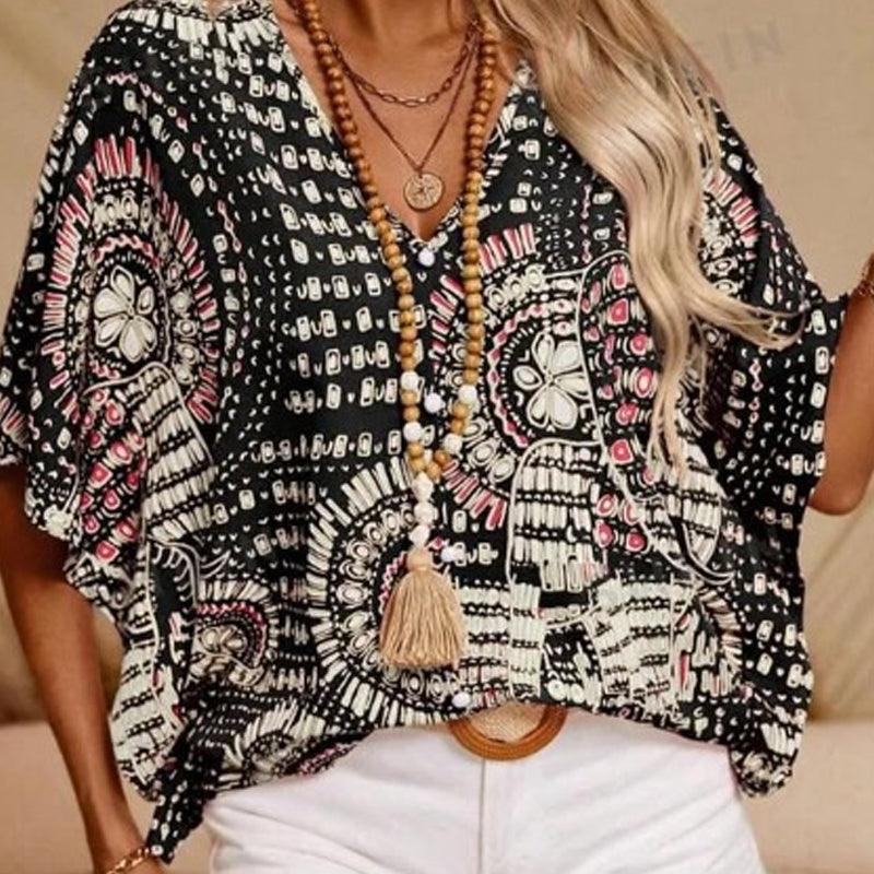 Amara™ Bohemian V-Neck Blouse