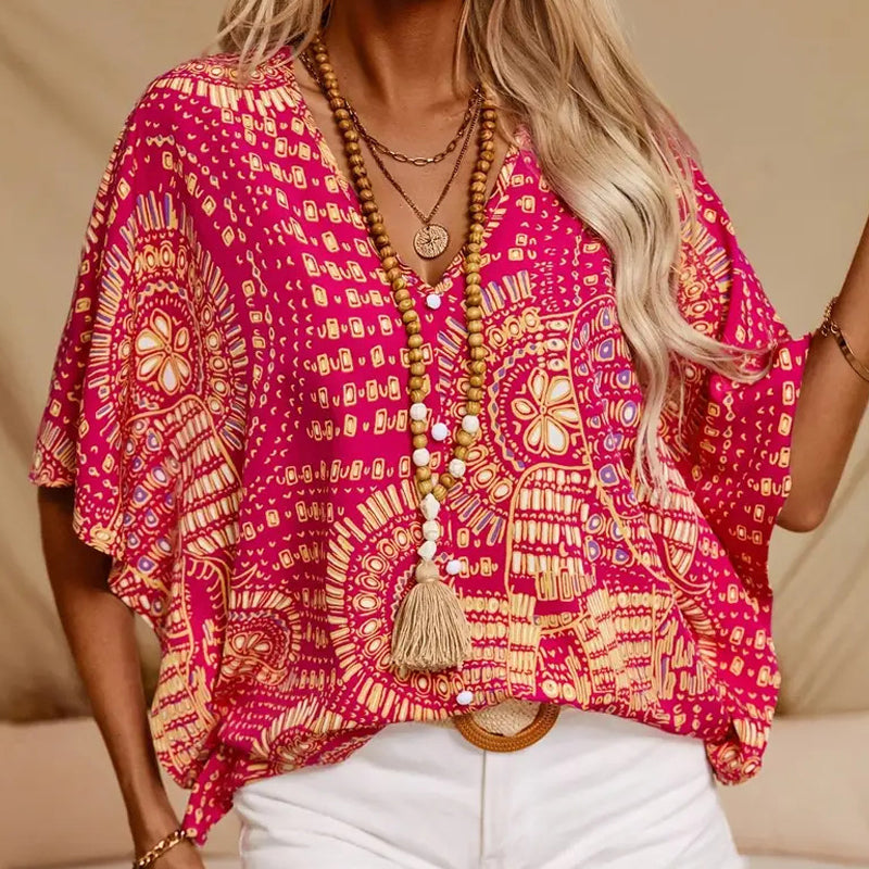 Amara™ Bohemian V-Neck Blouse